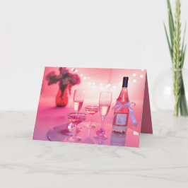 CHAMPAGNE VOOR TWEE GELUKKIGE VALENTIJN DAG KAARTE FEESTDAGEN KAART