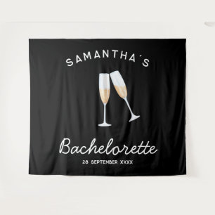 Champagne vrijgezellenfeest achtergrond Boho leuk Wandkleed