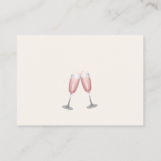 Champagne Vrijgezellenfeest Datum Spel Informatiekaartje (Achterkant)