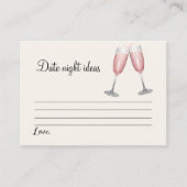 Champagne Vrijgezellenfeest Datum Spel Informatiekaartje (Voorkant)