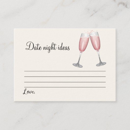 Champagne Vrijgezellenfeest Datum Spel Informatiekaartje (Voorkant)