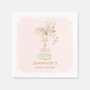 Champagne Vrijgezellenfeest Sips en Bites Servet