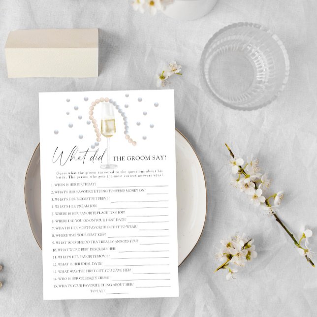 Champagne - Wat zei de bruidegom bruidsspel (Creator heeft geüpload)