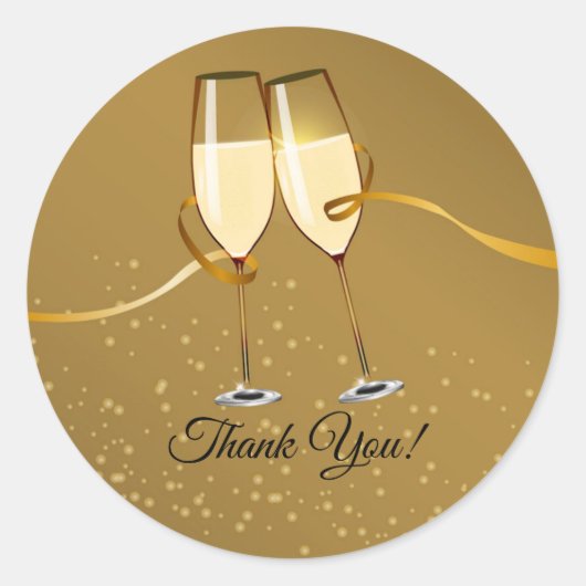 Champagne, wijn, volwassen feest, dank u stickers (Voorkant)
