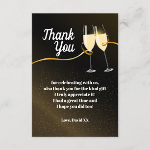 Champagne, wijn, volwassene, dank je wel bedankkaart