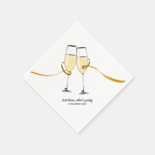 Champagne, wijn, whimsical, Cocktail Paper Napkins Servet