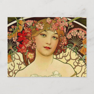 Champagne Woman 1897 - F. Champenois Imprimeur Briefkaart