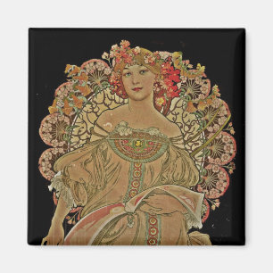 Champagne Woman on Black Magneet