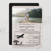 Champagne Zuid-Afrika Paspoort Huwelijksuitnodigin Kaart (Voorkant / Achterkant)