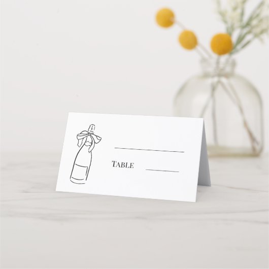 Champagnefles handgetekend feest (Voorkant)
