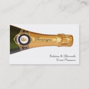 Champagnefles Visitekaartjes