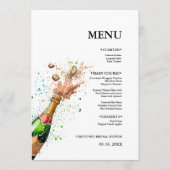 Champagnefles Vrijgezellenfeest feest Menu (Voorkant)