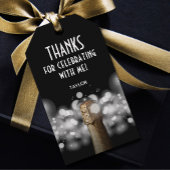 Champagnefles Zwart en Wit Favor Cadeaulabel