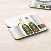 champagneflessen bier onderzetter (Linkerzijde)