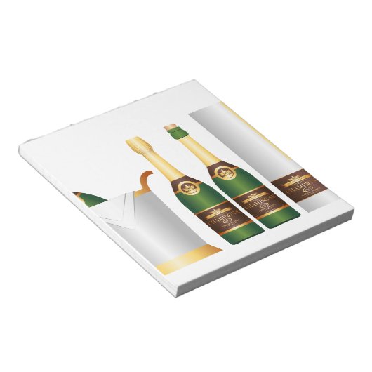 champagneflessen notitieblok (Schuin)