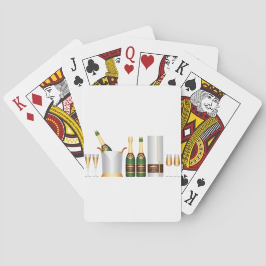 champagneflessen pokerkaarten (Achterkant)