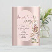 Champagneglas druipt bloemen Roos goud Kaart (Staand voorkant)