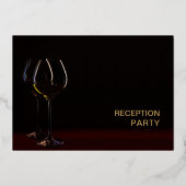 Champagneglas Huwelijksreceptie Folie Uitnodiging (Achterkant)