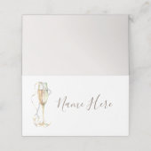 Champagneglas Parels Vouw Plaatskaart (Buitenkant ongevouwen)