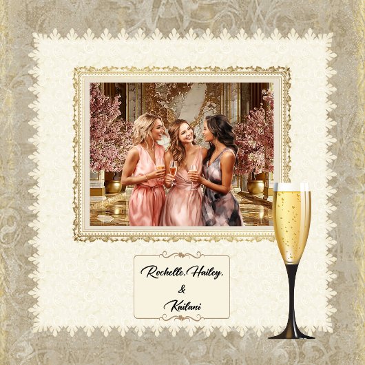 Champagneglassticker Rechthoekige Sticker