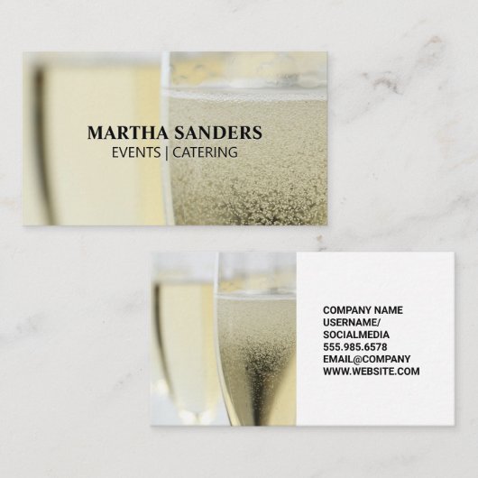 Champagneglazen | Catering Banket Visitekaartje (Voorkant / Achterkant)