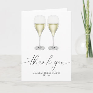 Champagneglazen - dank je bruidsdouche bedankkaart