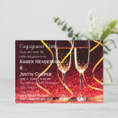 Champagneglazen Foto - Verlovingsfeest Kaart (Staand voorkant)