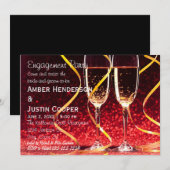 Champagneglazen Foto - Verlovingsfeest Kaart (Voorkant / Achterkant)