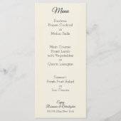 Champagneglazen Huwelijk Menu (Voorkant)