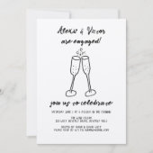 Champagneglazen juichen op maat gemaakte verloving kaart (Voorkant)