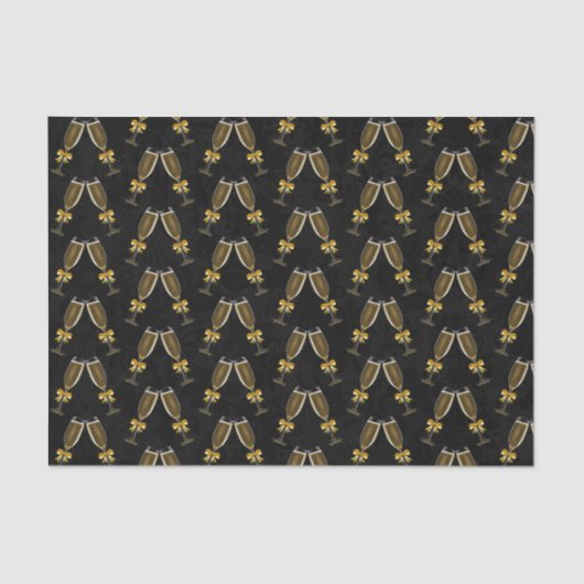 Champagneglazen klinken samen tissuepapier (Voorkant)