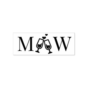 Champagneglazen Koppel Trouw 2 Initiele Monogram Zelfinktende Stempel
