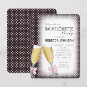 Champagneglazen met bogen Bachelorette Party Kaart (Voorkant / Achterkant)