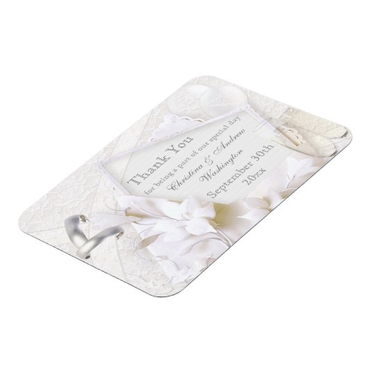 Champagneglazen & ringen Bedankt Trouwgunst Magneet (Linkerzijde)