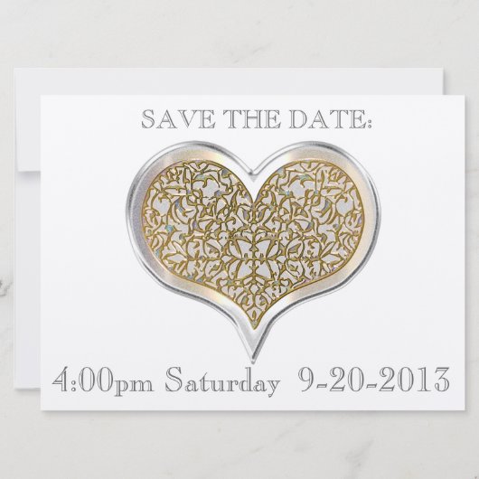 Champagnekant (Metallic bruiloft uitnodiging) Save The Date (Achterkant)