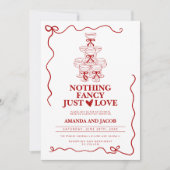 Champagnetoren Niets Fancy Alleen liefde bruiloft Kaart (Voorkant)