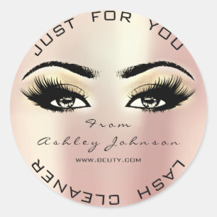Champaign Beauty Glitter Coral Lash Makeup Cleaner Ronde Sticker