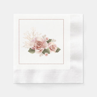 Champaign Floral Cocktail Napkins Servet