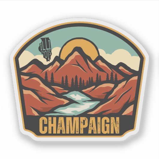 Champaign, Illinois Sticker (Voorkant)