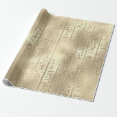 Champaigne Gold Glass Egyptisch Script Hieroglyphs Cadeaupapier (Uitgerold)