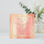 Champaigne Sepia Goud Glitter Confetti Roze Perzik Kaart (Staand voorkant)
