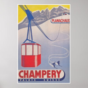Champery Zwitserland Ski Poster