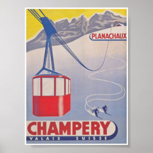 Champery Zwitserland Ski Poster