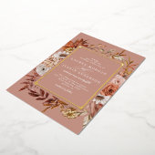 champêtre automne floral Mariage Foil Invitation (Rotation)