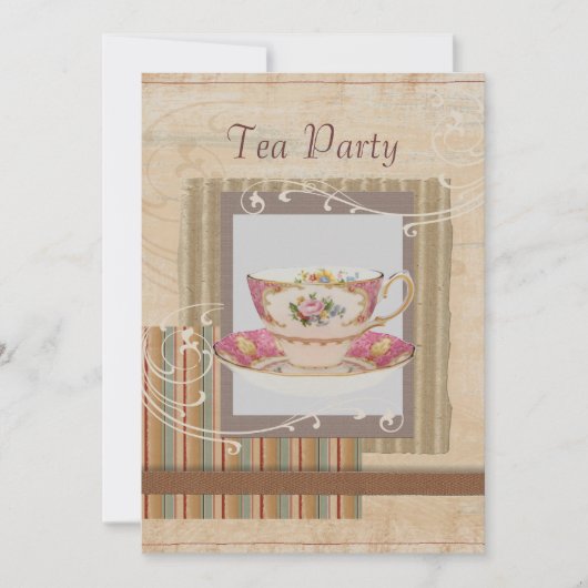 champêtre Fête des mariées de thé invitation (Devant)