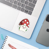 Champignon Avec Sticker Fleurs (Ordinateur portable avec iPhone)