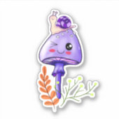 champignon kawaii - scène sticker (Voorkant)