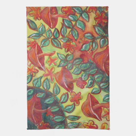 champignon rétro serviette de cuisine (Vertical)