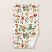 Champignon vintage et Motif Fleur sauvage (Serviette à main)