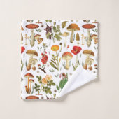 Champignon vintage et Motif Fleur sauvage (Gant de toilette)